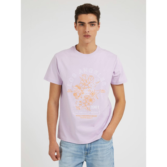 Guess Ανδρική κοντομάνικη μπλούζα Flower Embro Tee